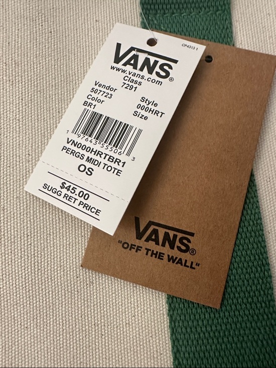 Vans Perg Midi Tote / NWT / Cream And Green - Picture 6 of 8